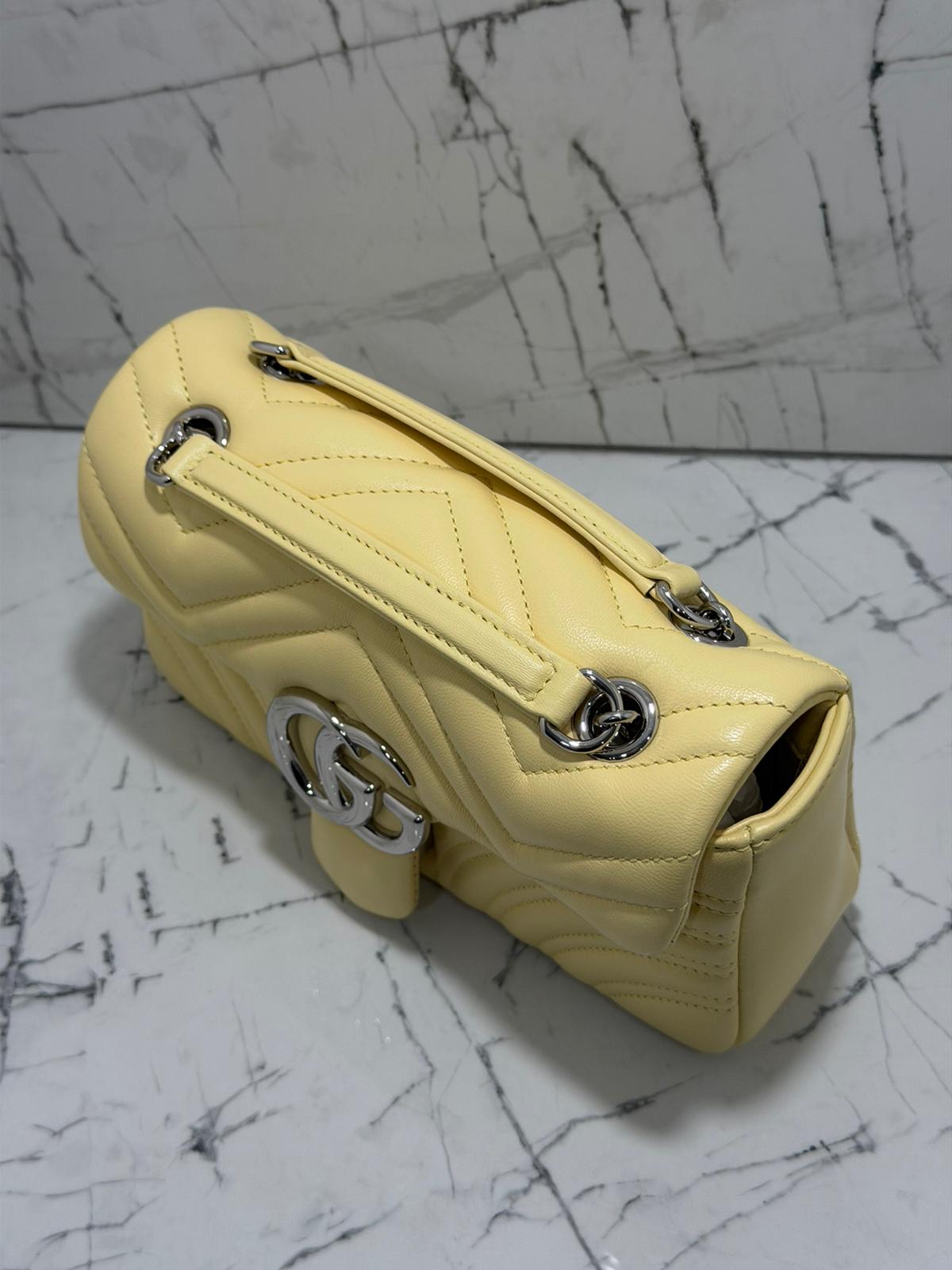 gucci marmont borsa donna colore giallo pastello