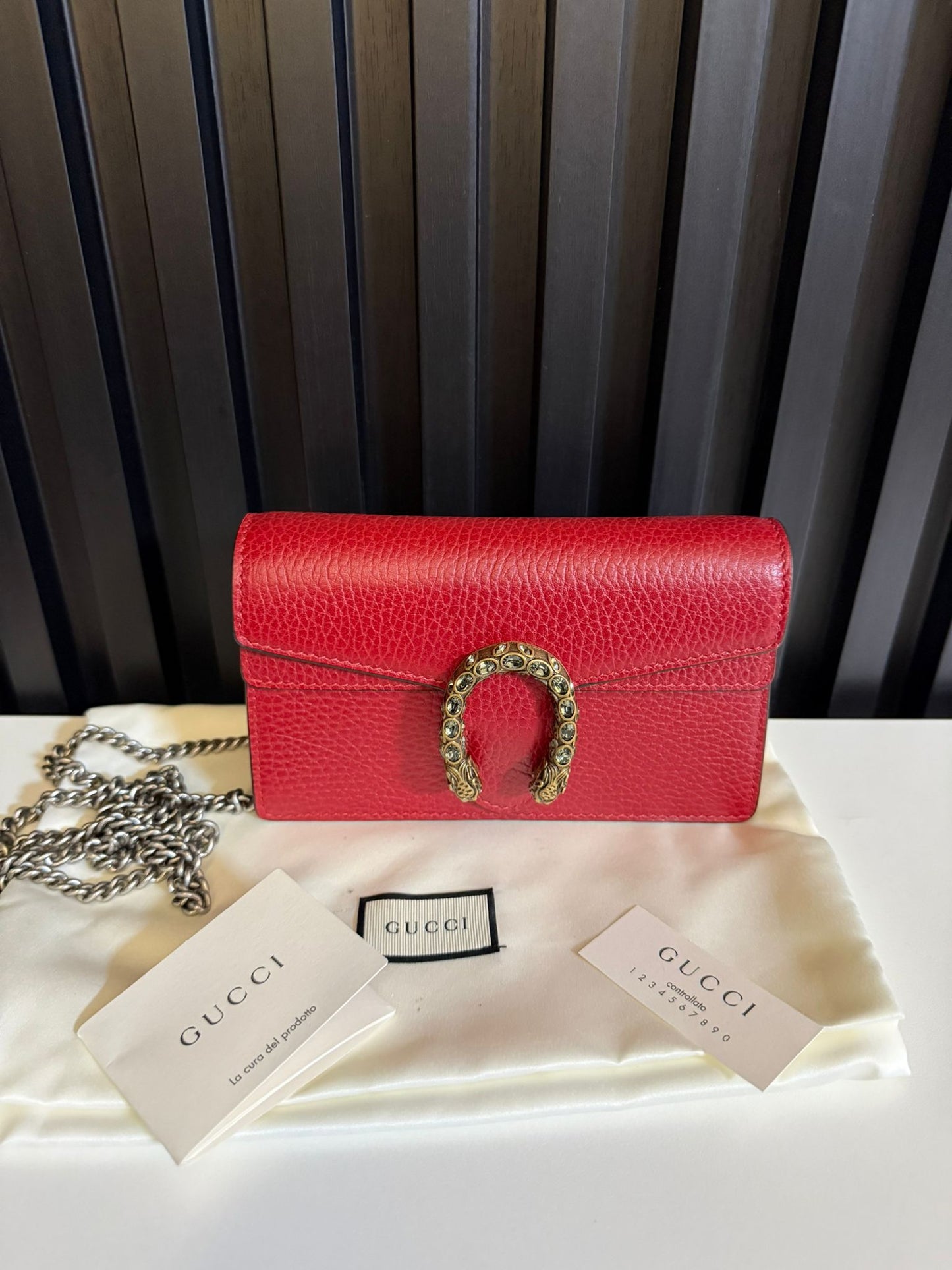 gucci Dionysus super mini red shoulder bag