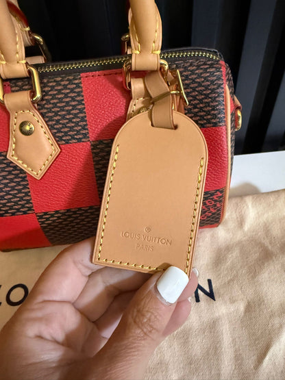 LOUIS VUITTON SPEEDY BANDOULIERE 18 DAMIER POP RED N40611