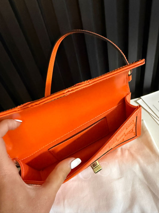 gucc borsai GG Monogram Small Luce Shoulder Bag orange