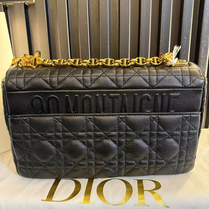 dior caro borsa media Pelle di vitello morbida Cannage nera