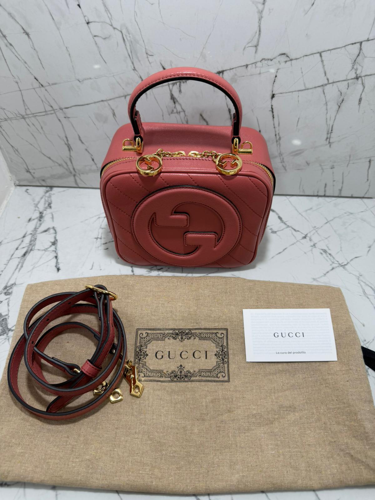 Gucci Blondie borsa donna  leather shoulder bag rosa