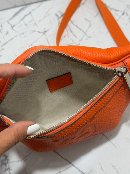 gucci marsupio unisex in pelle stampa gg jumbo colore orange