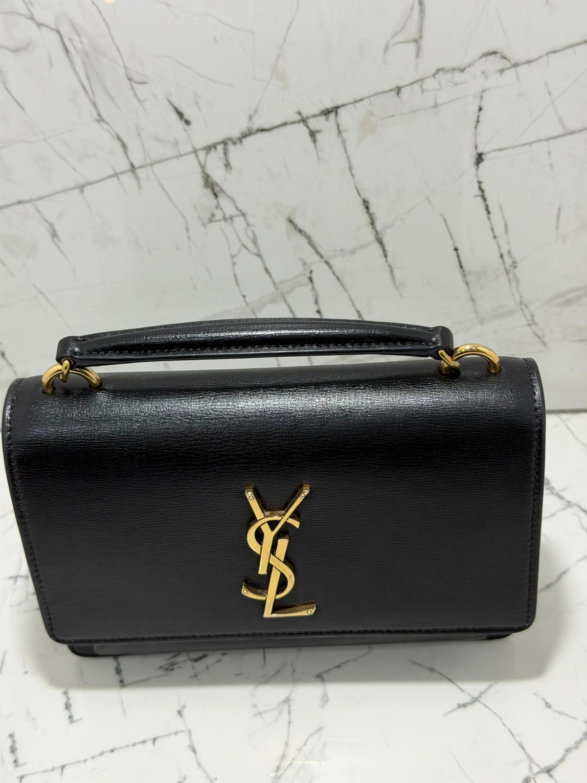 Saint Laurent Sunset borsa donna  Wallet on chain black leather