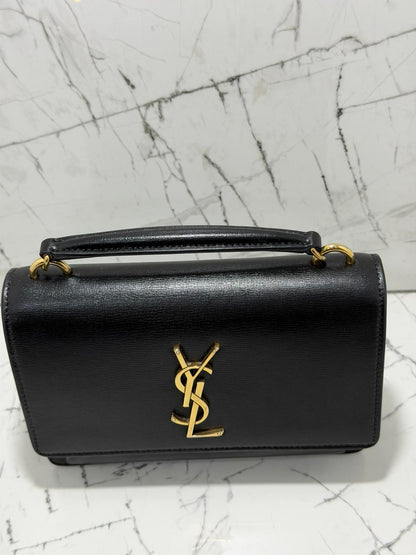 Saint Laurent Sunset borsa donna  Wallet on chain black leather