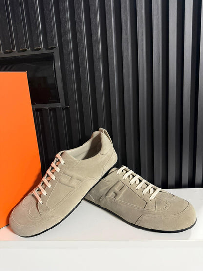 Hermes sneakers uomo in suede May derby shoes