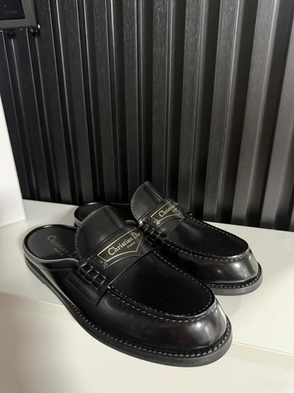 Sabot Dior Boy Pelle di vitello spazzolata nera