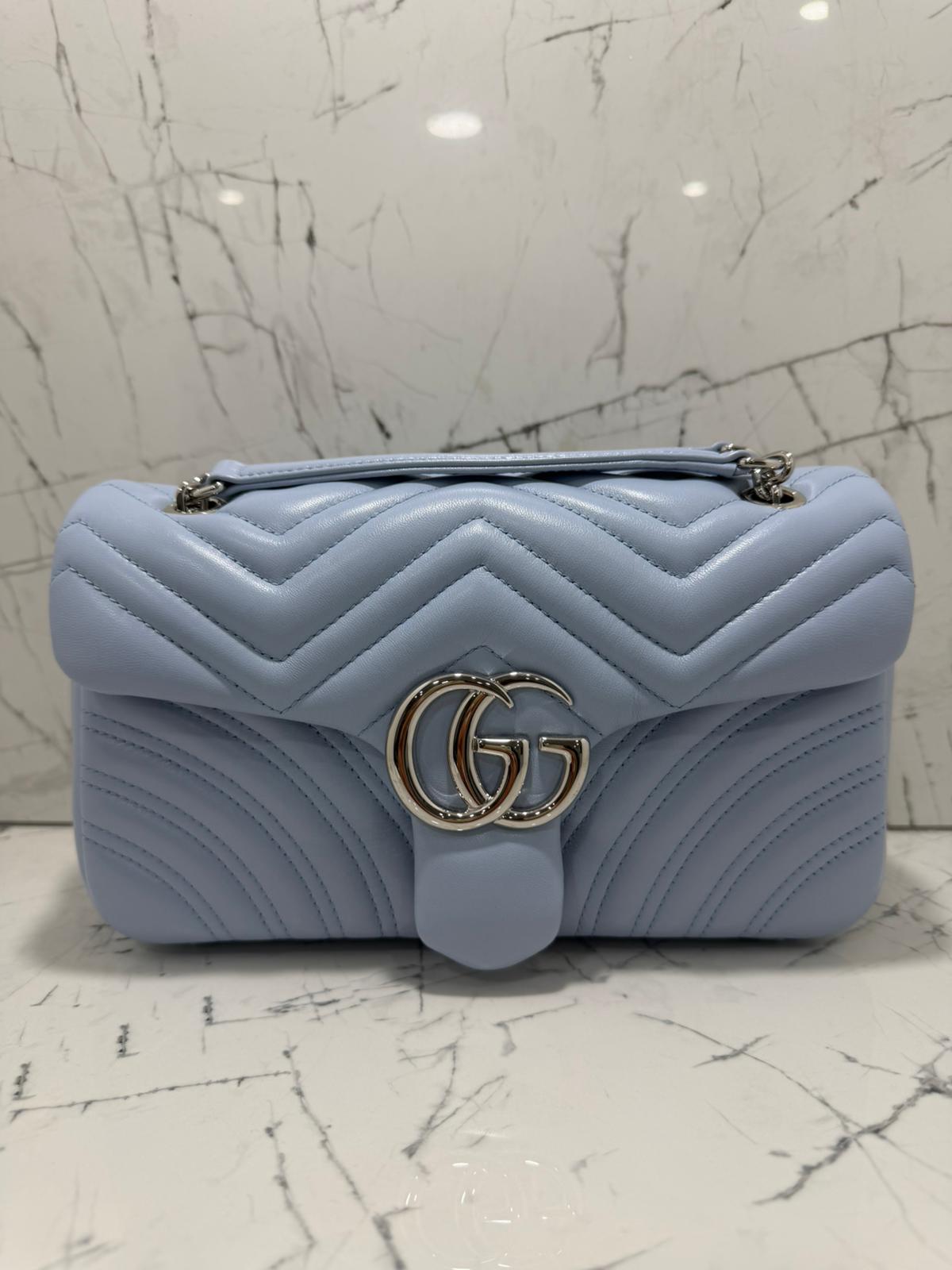 gucci marmont borsa donna in pelle colore celeste