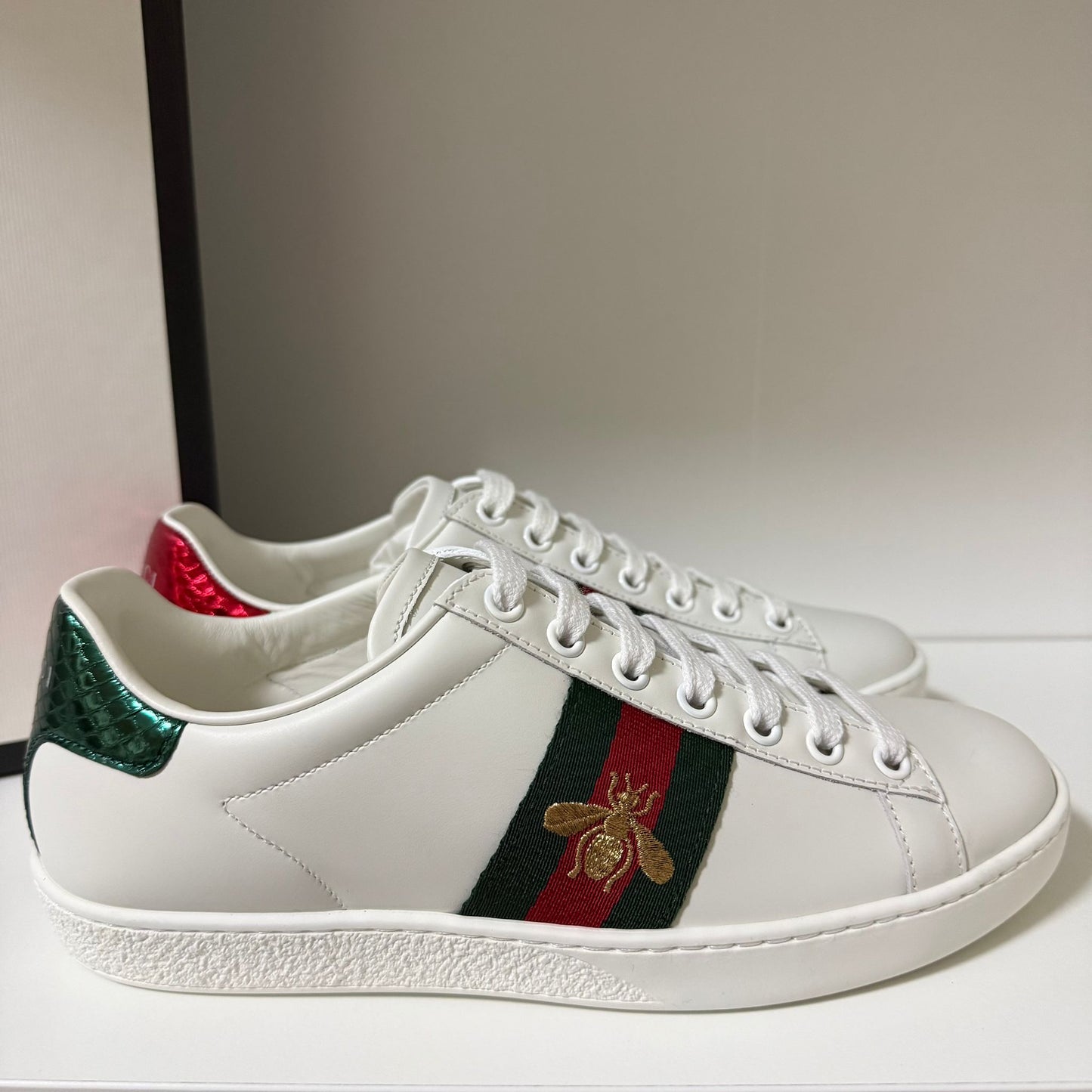 GUCCI SNEAKERS UOMO ACE APE BIANCO FASCIA WEB LOGO APE