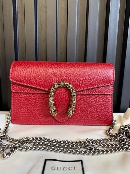 gucci Dionysus super mini red shoulder bag