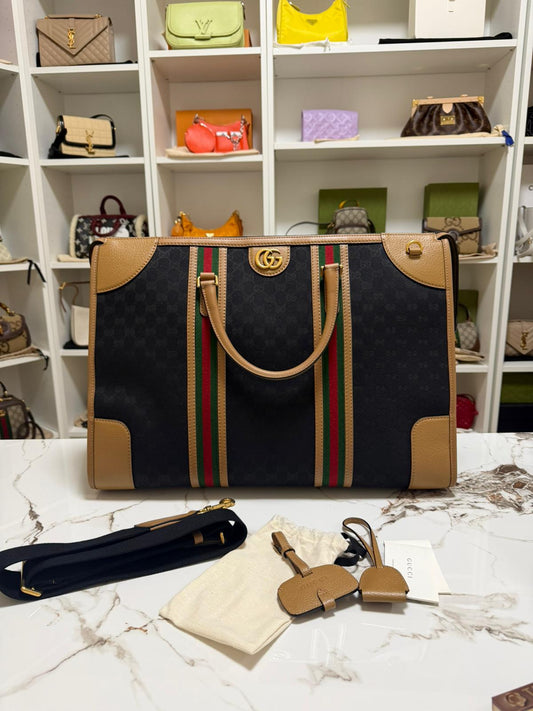 gucci borsa da viaggio borsone con tracolla a spalla