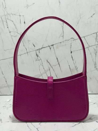saint laurent Women's bag Le 5 À 7 Mini Hobo Bag In Lizard In Acid Pink