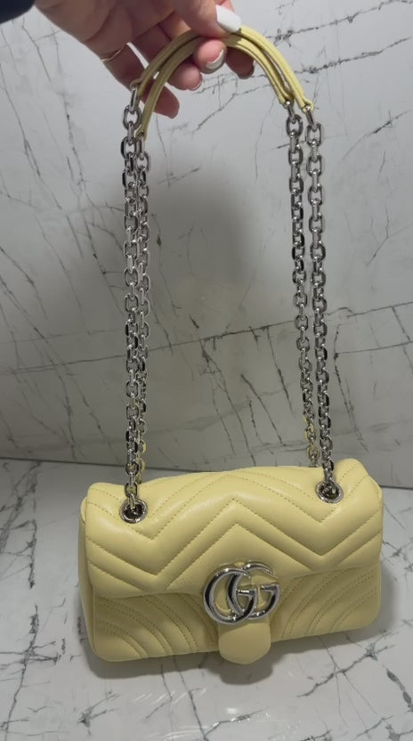 gucci marmont borsa donna colore giallo pastello