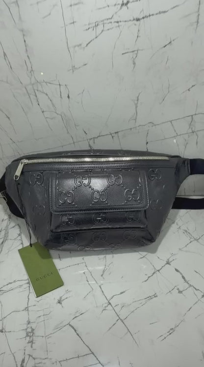 gucci marsupio uomo nero in pelle stampa guccissima