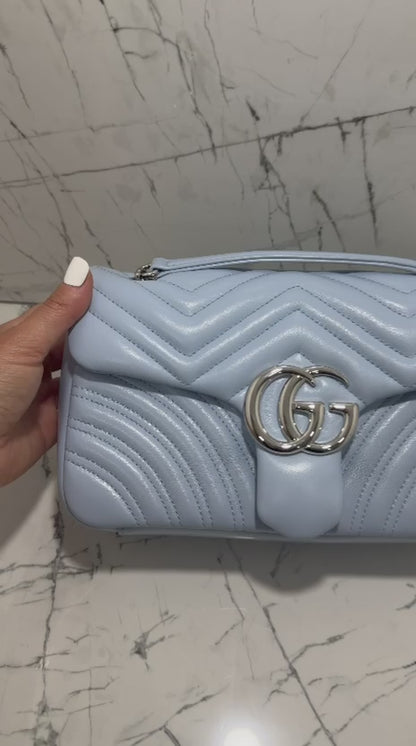 gucci marmont borsa donna in pelle colore celeste