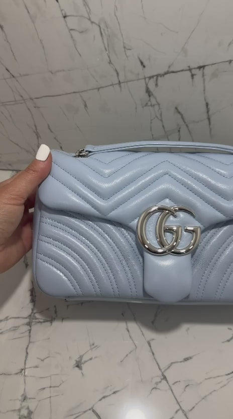 gucci marmont borsa donna in pelle colore celeste
